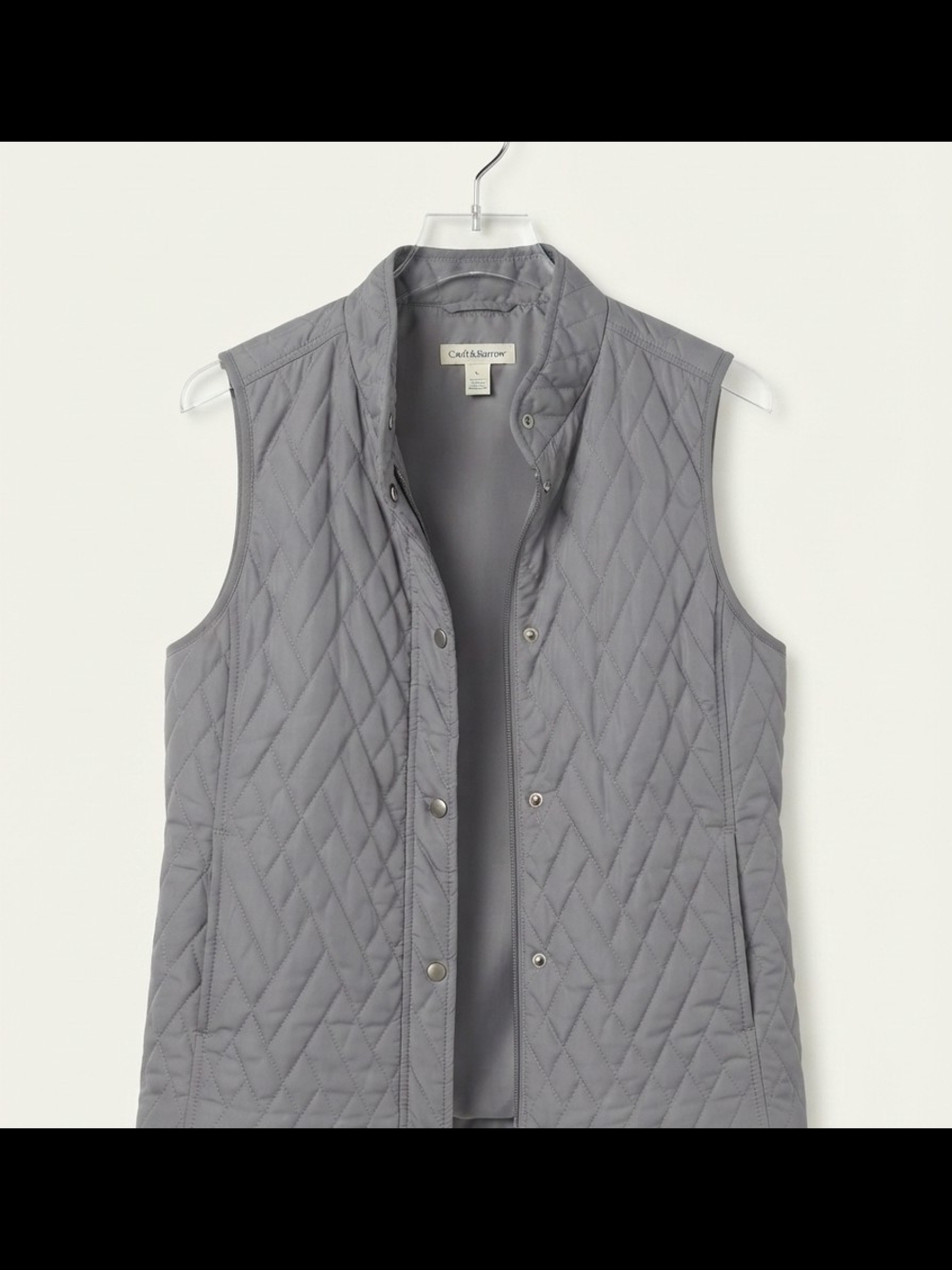 croft & barrow Quilted Sleeveless Vest — Light Gray